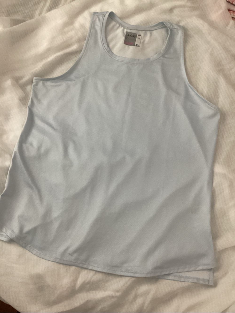 Lucky in Love Sleeveless Tank Top ice blue